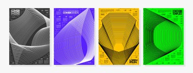 Soyut dijital harmanlama çizgi kapağı