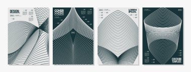 Dijital teknoloji fiber çizgi soyut örtüsü seti