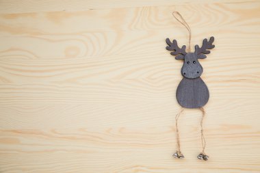 Yeni yıl geyik bir ahşap doku