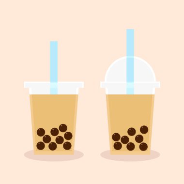 Köpüklü Süt Çayı. Vektör simgesi