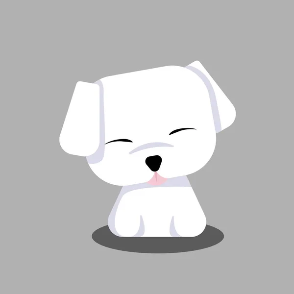 디자인 로고를 Cute Maltese White Puppy Cartoon Vector — 스톡 벡터