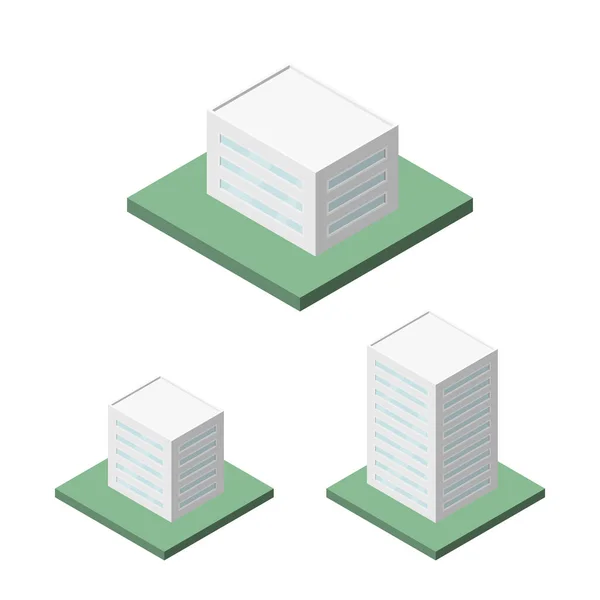 Vektor Isometric Set Modern Office Tall Building Icon Infographic Design — Stockový vektor