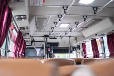 Seul, Güney Kore - 19 Eylül 2025: Otobüsün iç görünümü