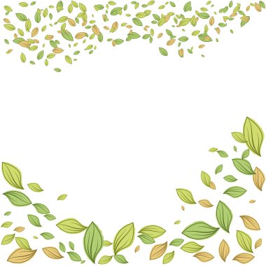 Bahar tasarımı için yeşil yapraklı çerçeve vektör illüstrasyon
