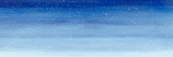 Fondo Navidad Con Nieve Cayendo Creativo Con Acuarela Azul — Vector de stock
