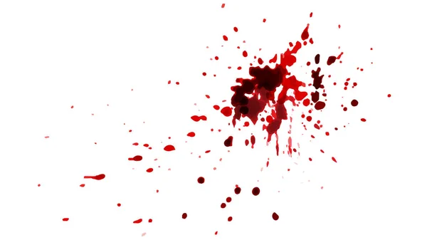 Éclaboussures Sang Rouge Aquarelle Peinte Main Isolée Sur Fond Blanc — Image vectorielle