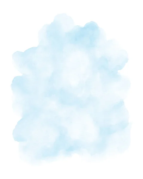 Abstrakte Blaue Aquarell Fleckenform Wolkenisoliertes Element Durch Handgemaltes Aquarell — Stockvektor