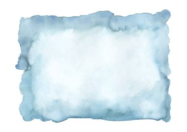 Mavi turkuaz soyut suluboya arka plan. Duvar sanatı, poster, kart, kapak veya afiş dekoratif tasarımı için elle boyanmış suluboya kullanım.