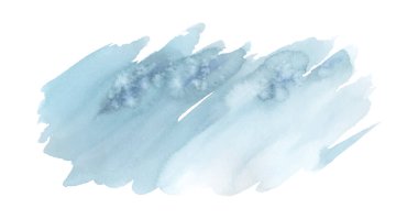 Mavi fırçayla boyanmış suluboya arkaplan, logo, kart, poster veya satış afişinin dekoratif tasarımında kullanılan sanatsal vektör lekeleri. fırça dosyaya dahil.