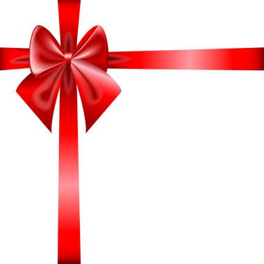 kırmızı kurdele ve beyaz arka plan üzerinde izole yay