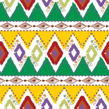 El kabile etnik renkli Dikişsiz desen beyaz zemin üzerine çekilmiş.