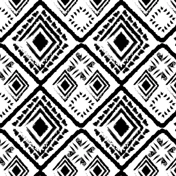 Hand getekend stijl tribal Zwart-wit — Stockvector