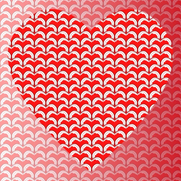 Rotes Herz Hintergrund Muster — Stockvektor