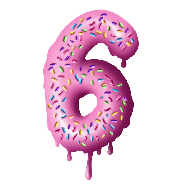 도넛 글꼴, 맛있는 숫자 알파벳. 하얀 배경에 있는 고립 된 물체 — 스톡 사진