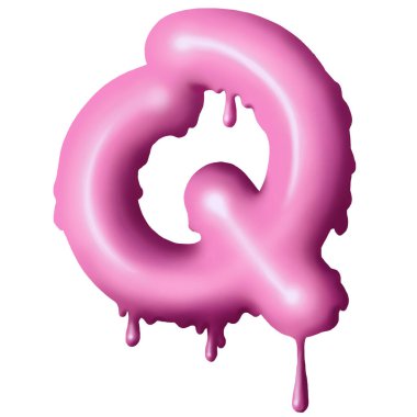 Harflere, alfabeye pembe boya damlıyor.