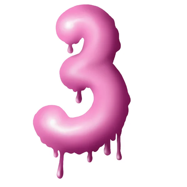 Dripping pink paint on letters, alphabet — Stock Photo, Image