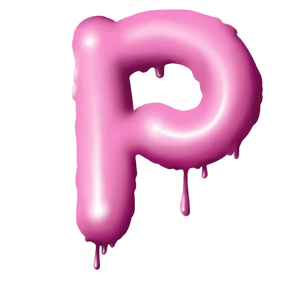 Goteando pintura rosa en letras, alfabeto — Foto de Stock