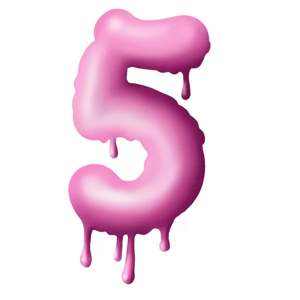 Dripping pink paint on letters, alphabet — Stock Photo, Image