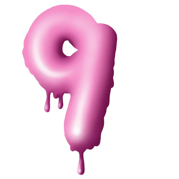 Dripping pink paint on letters, alphabet — Stock Photo, Image