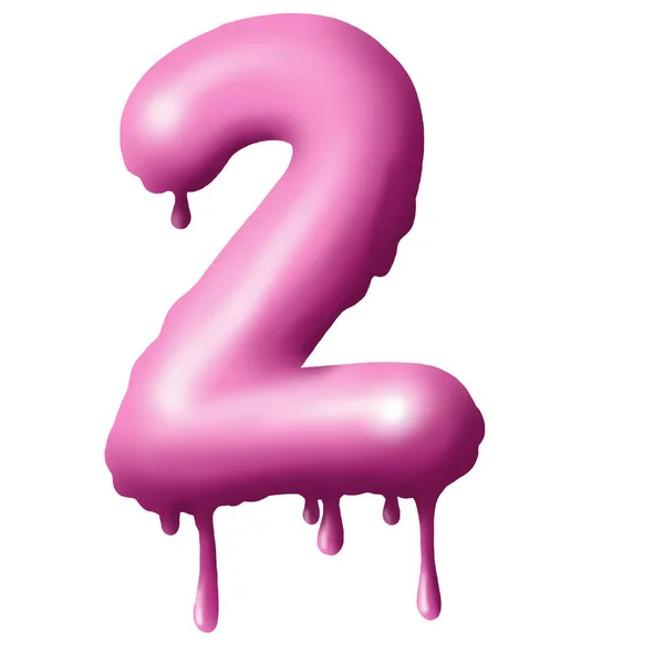 Dripping pink paint on letters, alphabet — Stock Photo, Image