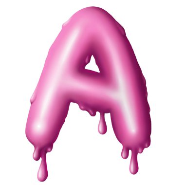 Harflere, alfabeye pembe boya damlıyor.