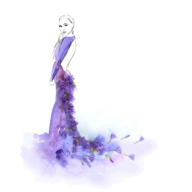 Güzel kız el boyalı, bar, kadın moda