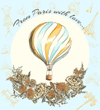 Paris Fransa moda kartpostal, hoş geldiniz