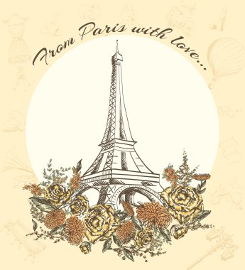 Paris Fransa moda kartpostal, hoş geldiniz