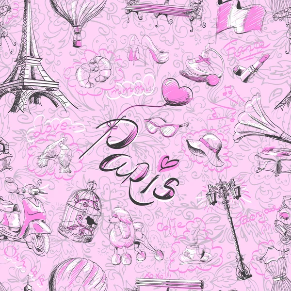 巴黎的无缝纹理 — 图库矢量图片