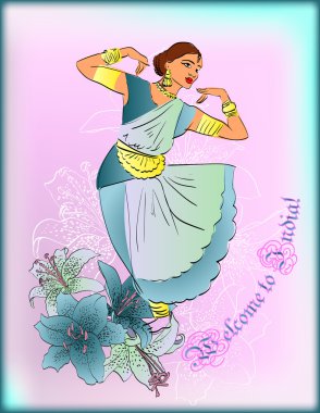 Hindistan manzarası. Vektör çizim