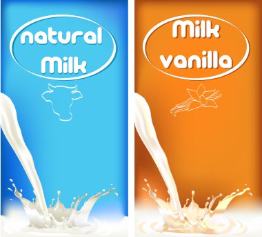 Splashes of milk. Vector illustration clipart