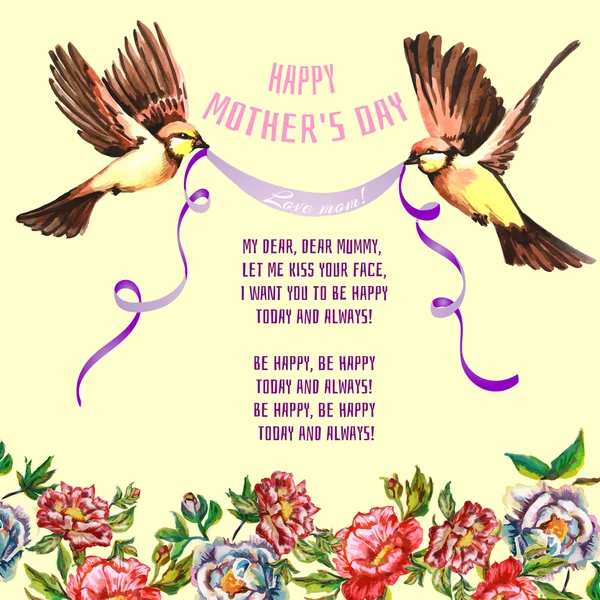 Çiçekli tebrik kartı