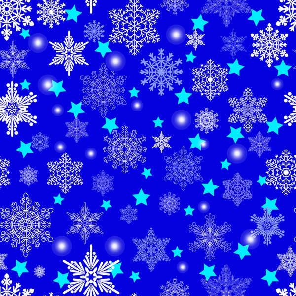 Χωρίς ραφή πρότυπο με μπλε νιφάδες χιονιού. εικονογράφηση φορέας — Διανυσματικό Αρχείο