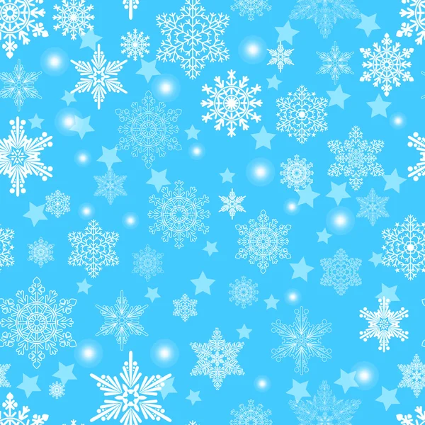 Χωρίς ραφή πρότυπο με μπλε νιφάδες χιονιού. εικονογράφηση φορέας — Διανυσματικό Αρχείο