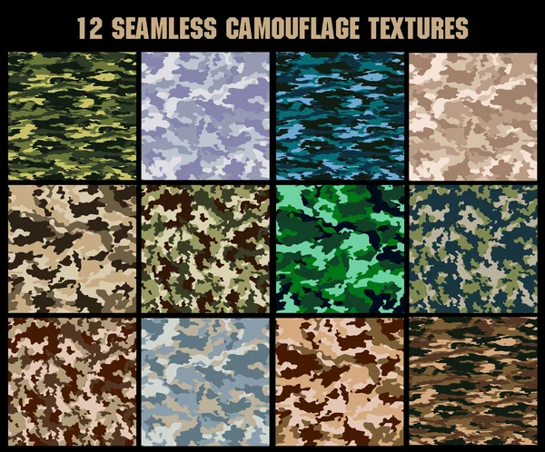 Set of seamless texture military camouflage — Stock Vector