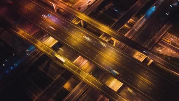 Hyperlapse Time Lapse Car Traffic Transport Crossing Multiple Lanes Highway — Stock Video