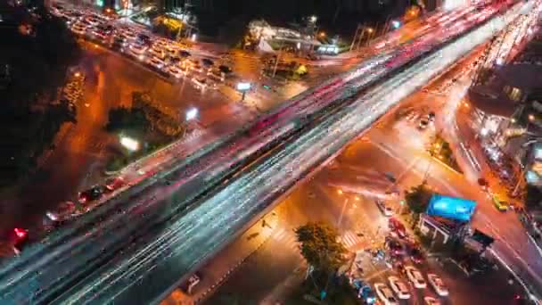 Tempo Lapso Transporte Tráfego Automóveis Estrada Cruzamento Cruzamento Cidade Urbana — Vídeo de Stock