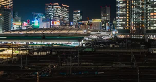 Tokio Japón Octubre 2019 Time Lapse Train Station Platform Japanese — Vídeo de stock