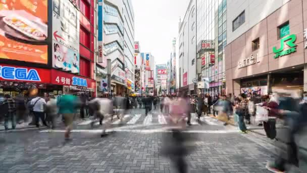 Tokio Japón Nov 2019 Time Lapse Crowd People Walking Street — Vídeos de Stock