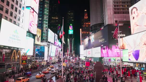 New York États Unis Avril 2019 Nuit Times Square Une — Video