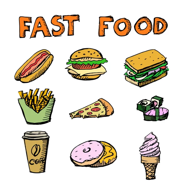 Fastfood menu — Stockvector