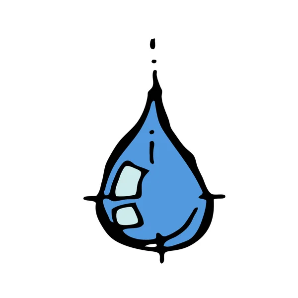 Синий блеск капли воды — стоковый вектор