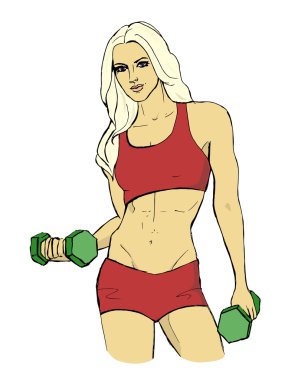 Dambılı fitness kızı.