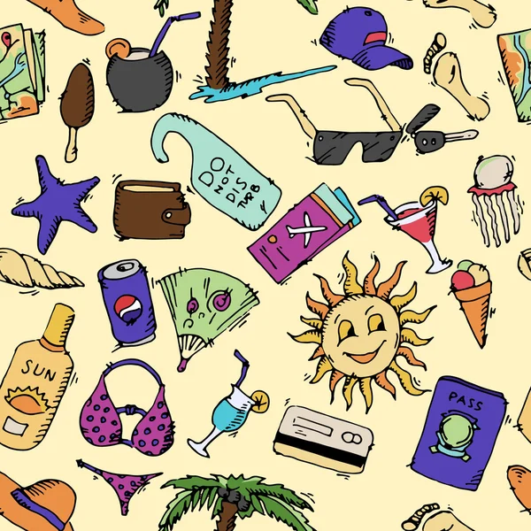 Conjunto de iconos de viaje de verano — Vector de stock