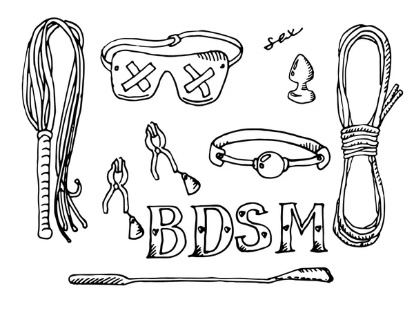 Ícones de conjunto BDSM —  Vetores de Stock