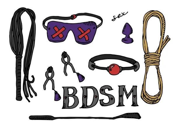 BDSM instellen pictogrammen — Stockvector