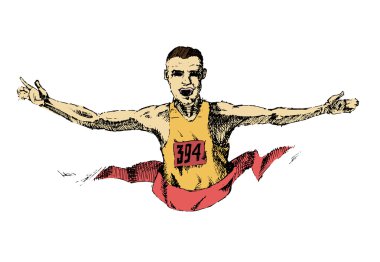 Kazanan sporcu geçerek bitiş çizgisine