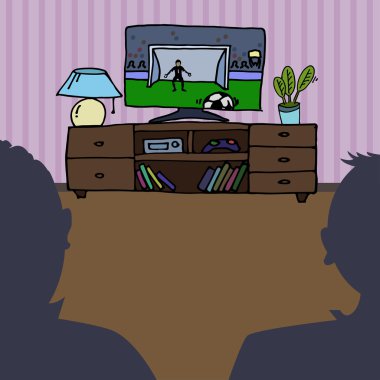 Televizyon, futbol, futbol maçı izlerken Tv