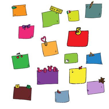 renkli çıkartmaları kümesi