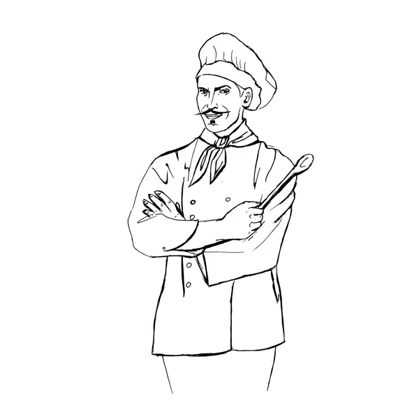 Chef cuisinier personnage — Image vectorielle